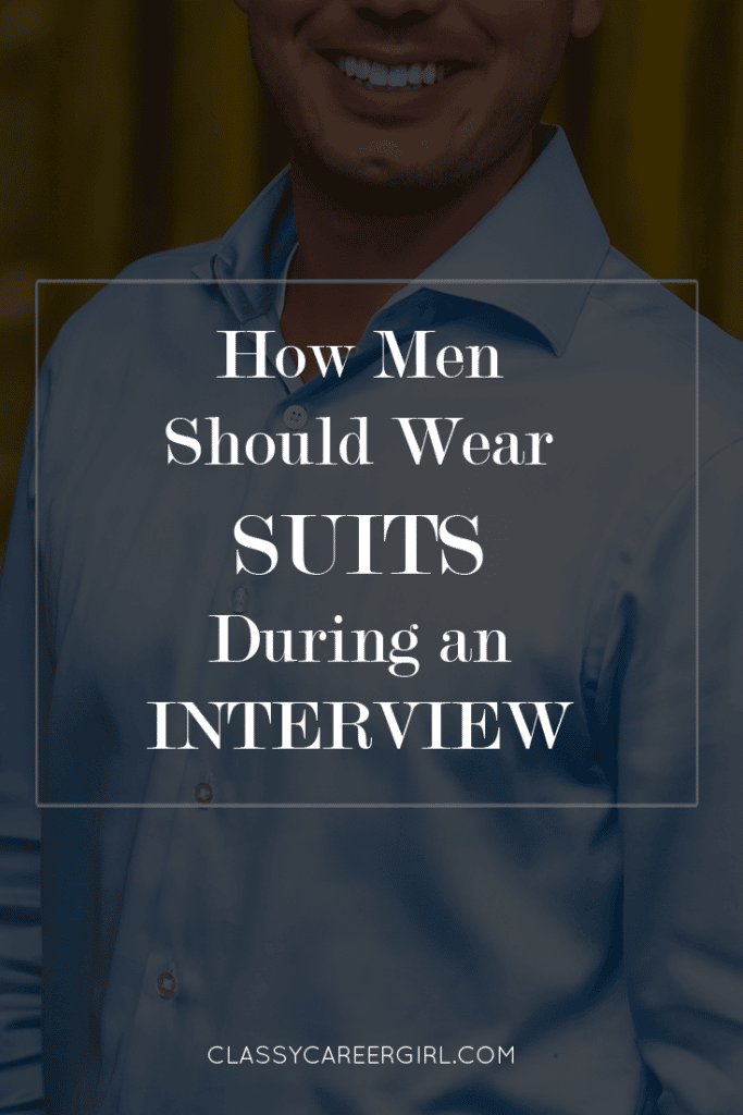 Button a Suit Jacket for a Job Interview