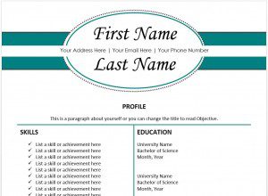 Teal Resume Templates
