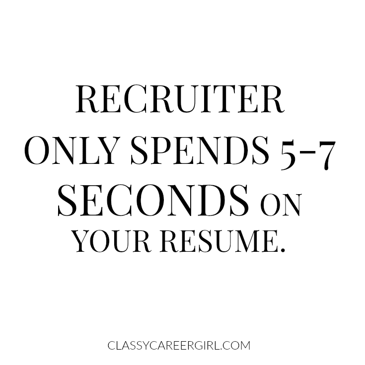 Recruiter only spends 5-7 seconds on your resume