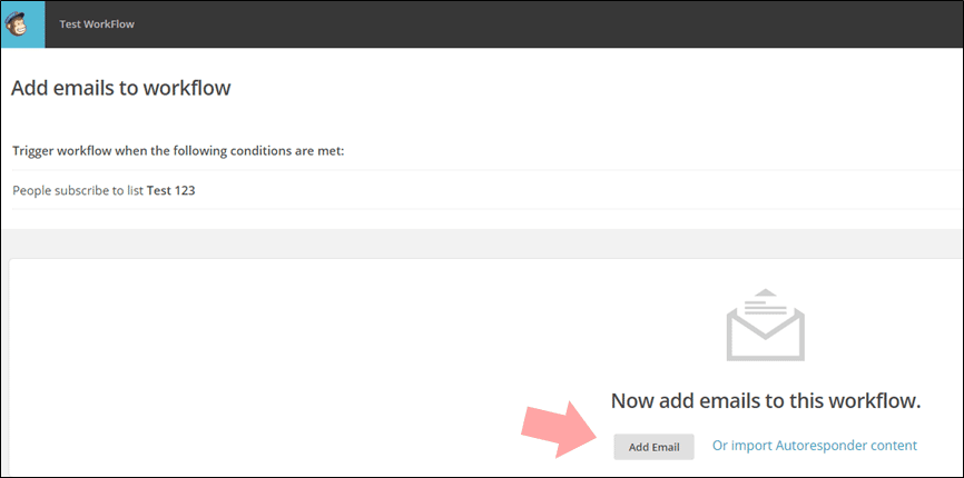 mailchimp test workflow 02