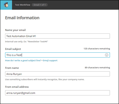 mailchimp test workflow 4
