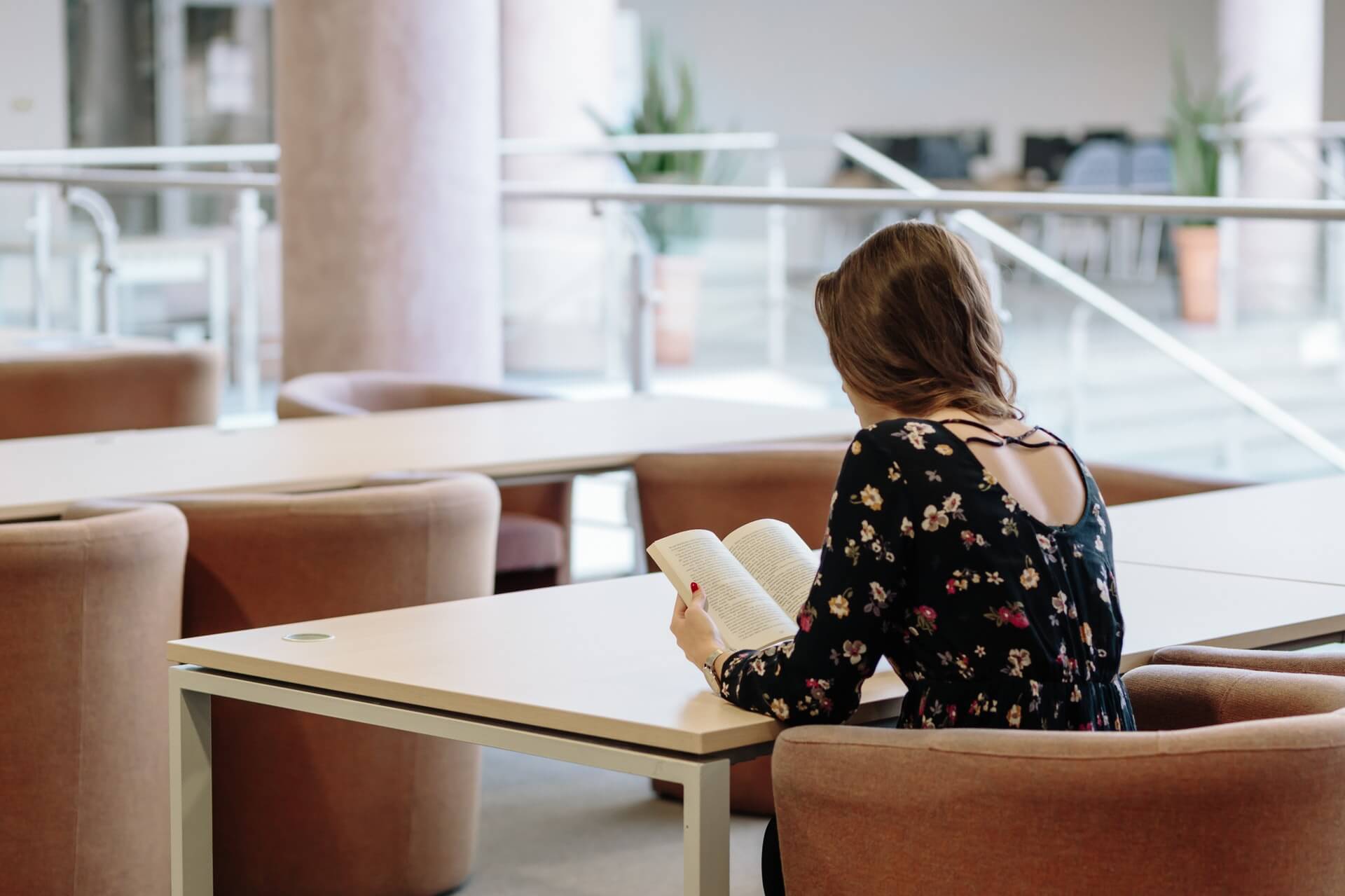 woman reading a book