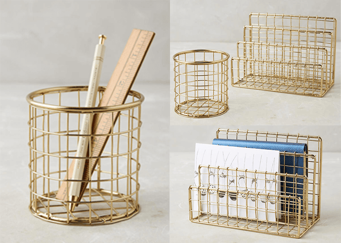 business card and pen holders from anthropologie