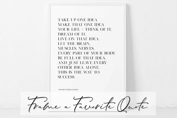 frame a favorite quote