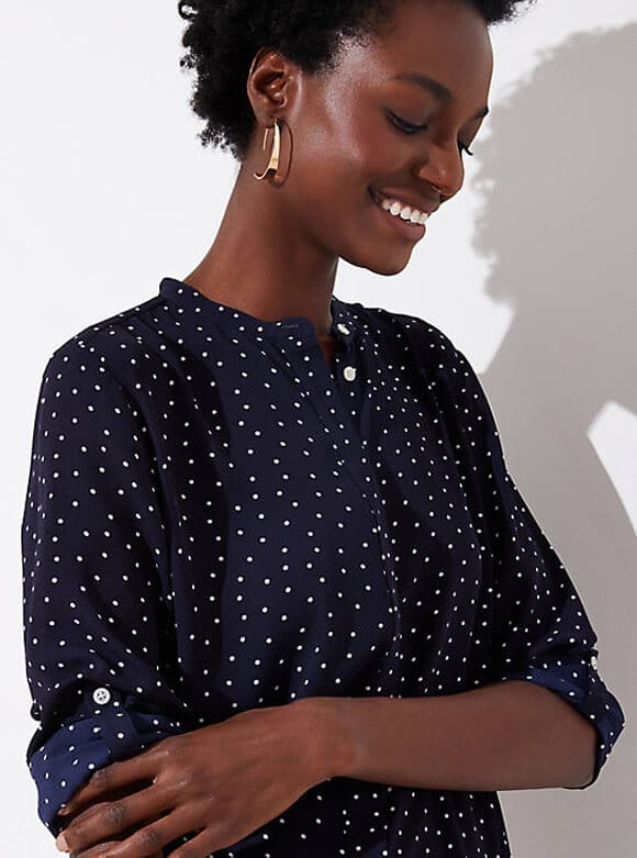 DOTTED UTILITY BLOUSE